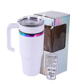 White Rainbow Plated 30 oz Electroplated Custom Tumbler with Handle blank for custom personalization